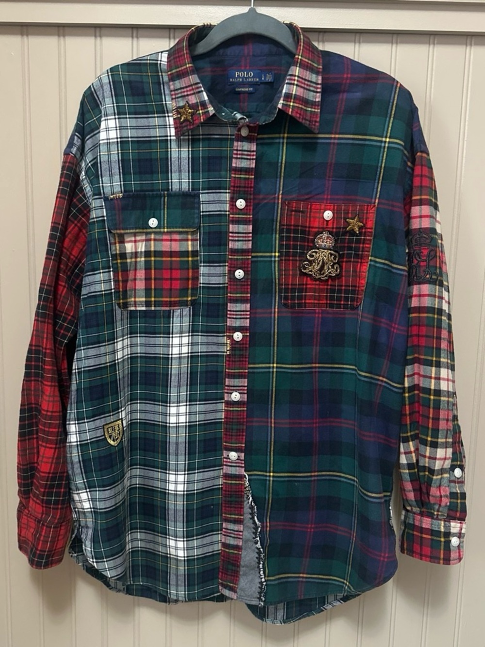 Polo by Ralph Lauren Multicolor Plaid Patchwork Button-Down Shirt